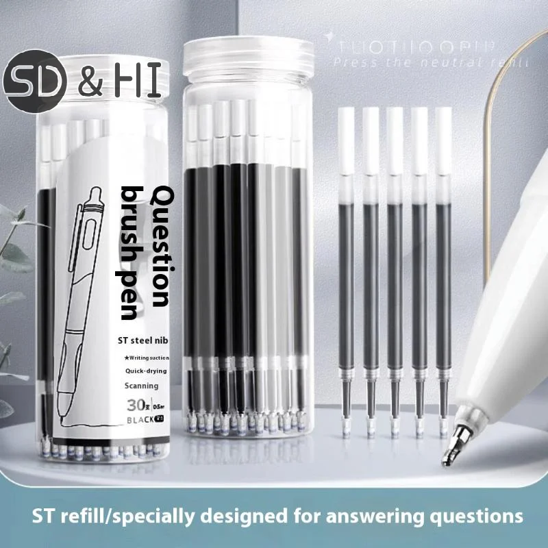 10/30/50 Pcs 0.5mm Bla Neutral Pen Refills Qui Drng Carbon Water Based Pen Refills Ballpoint Pen Refills Red Replacement