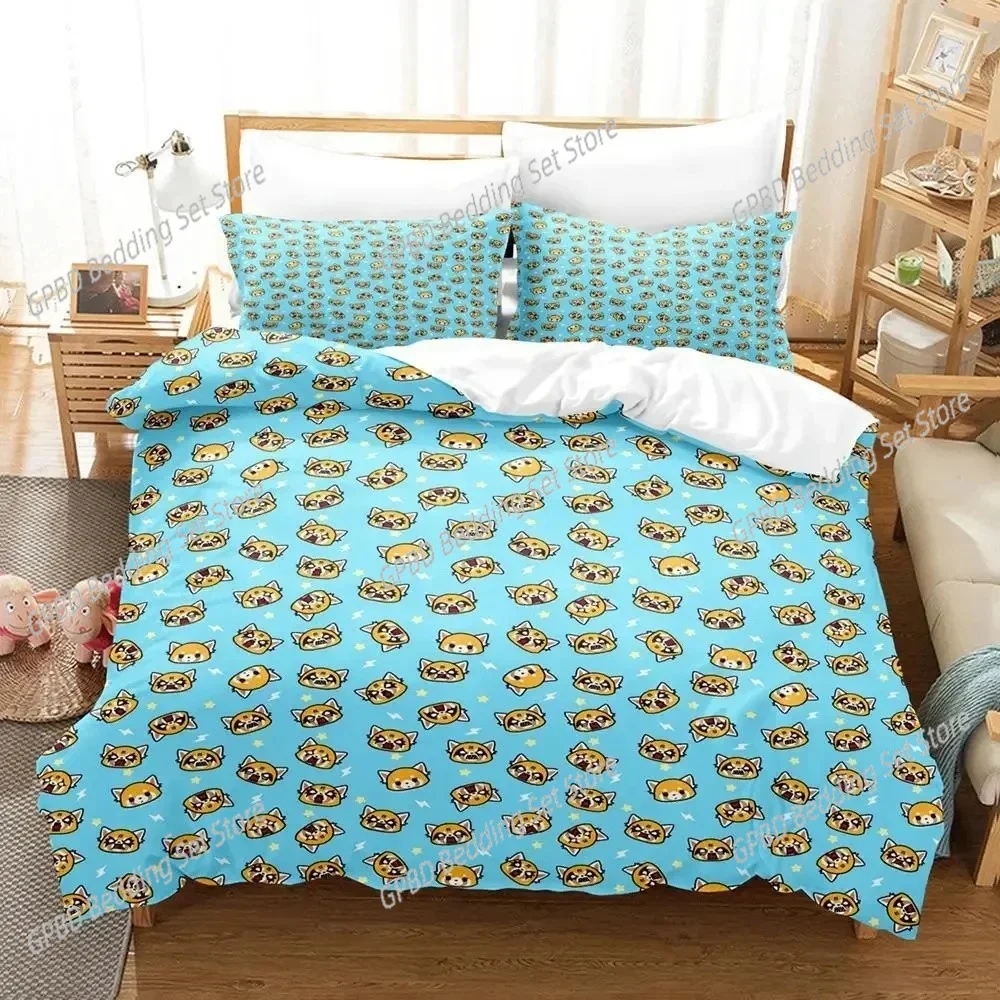

3D Print Cartoons Aggretsuko 3D Duvet Cover Bedding Set Comforter Linen Pillowcases Home Decor Single Double Twin King Queen