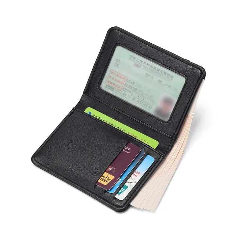 محفظة جديدة فائقة النحافة ناعمة عالية الجودة من جلد البولي يوريثان، محفظة بطاقات ائتمان صغيرة، حامل بطاقات للرجال، محافظ جلدية رفيعة وصغيرة وقصيرة #4