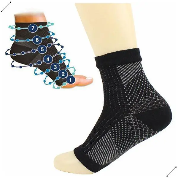 1 Pair Foot Ankle Compression Socks Anti Fatigue Varicose Feet Sleeve Outdoor