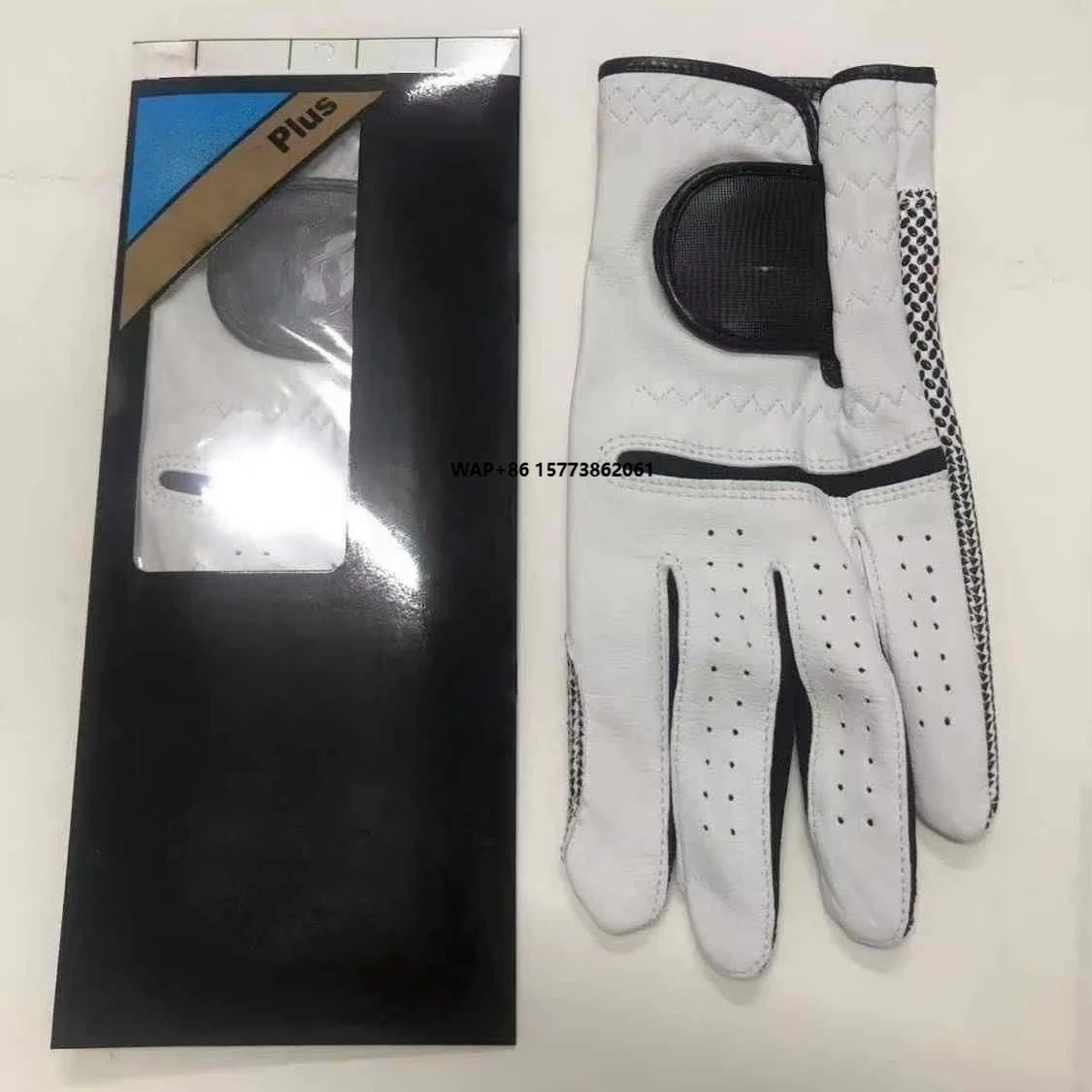 Cabretta Leather Golf Gloves Custom Logo Right and Left Hand Use Breathable Sheepskin for Sports