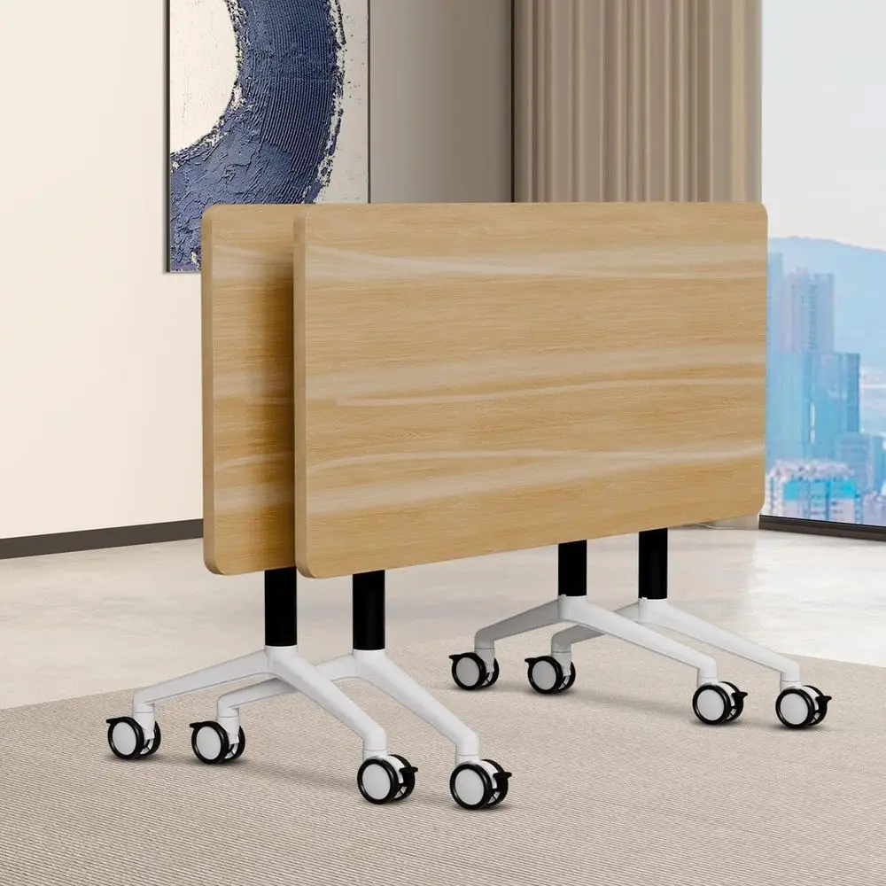 

Adjustable Mobile Conference Table for 2-16 People, Ideal for Seminars, Training, and Office Use (2-Pack, 55.1in)