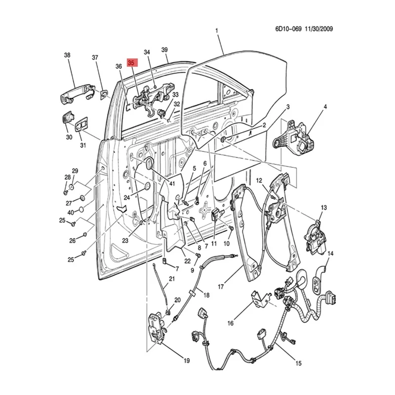 Front Outside Door Handle Wire Harness For Cadillac CTS STS 2008 Door Handle Housing Connector Wire