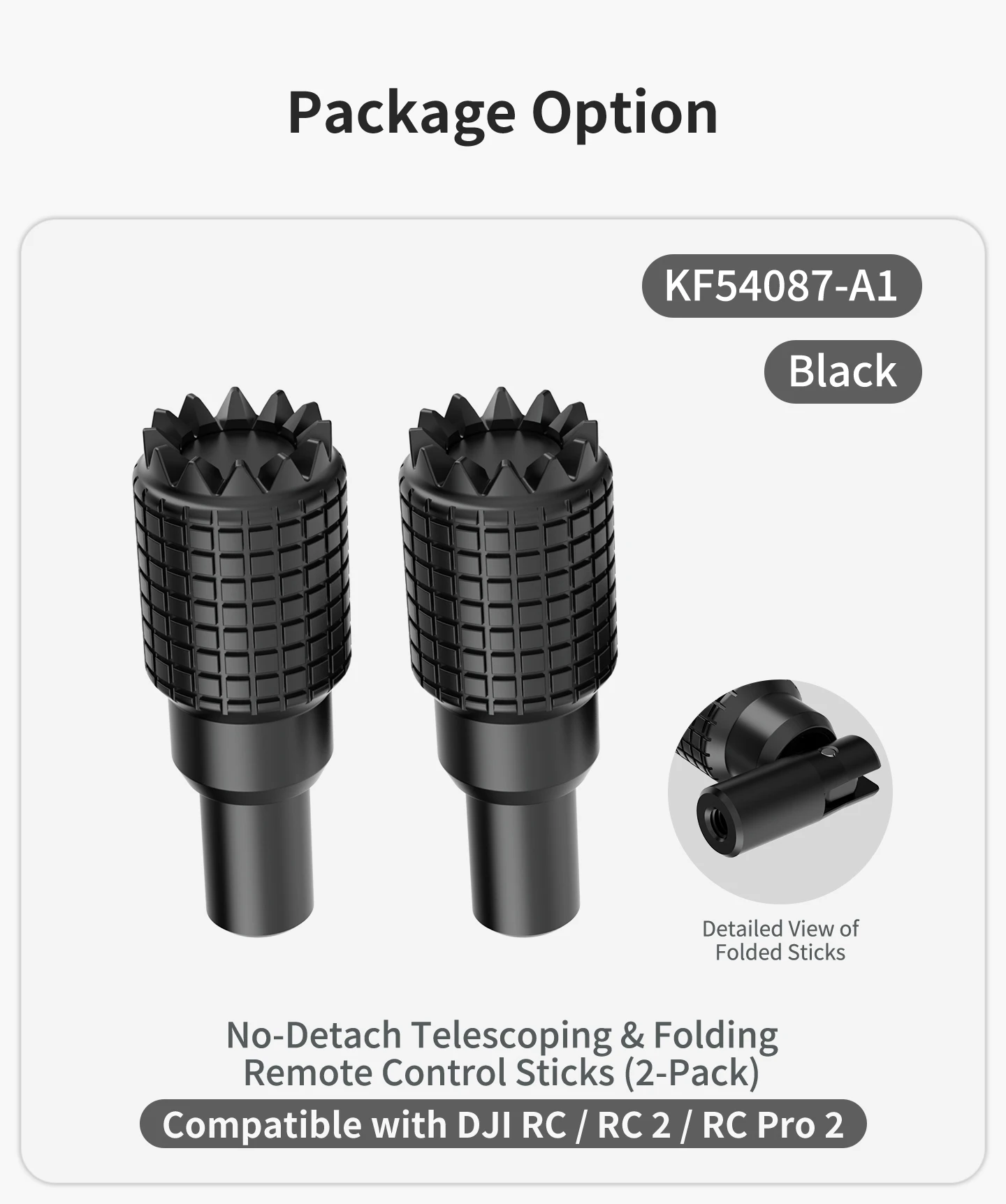 Faltbarer, rutschfester Daumen-Rocker-Joystick für DJI RC/RC 2/RC N1/RC N2/RC Pro Pro2 Fernbedienung, Aluminium-Drohnen-Steuerstäbe – Detail 12