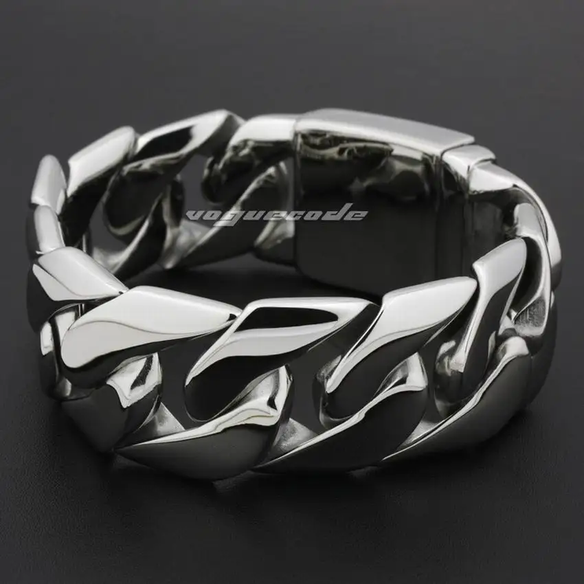 Stainless Steel Huge Link Chain Bracelet Biker Punk Jewelry 5D002