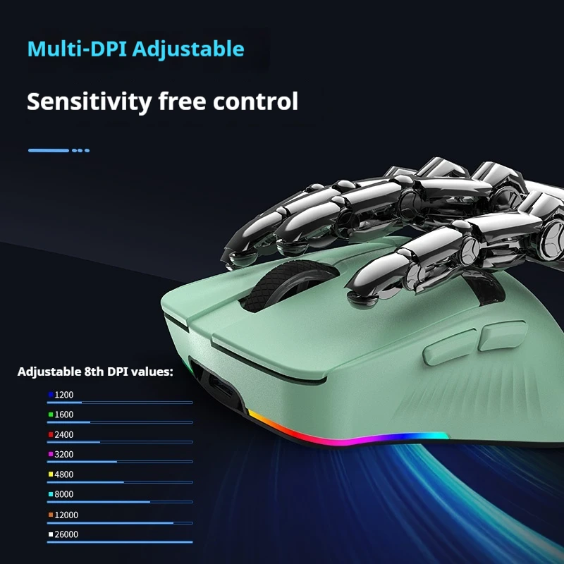 Paw3395 Wireless Gaming Mouse Rgb Light Effect High Performance Sensing Lightweight Design Comfortable Touch Laptop Office Mouse