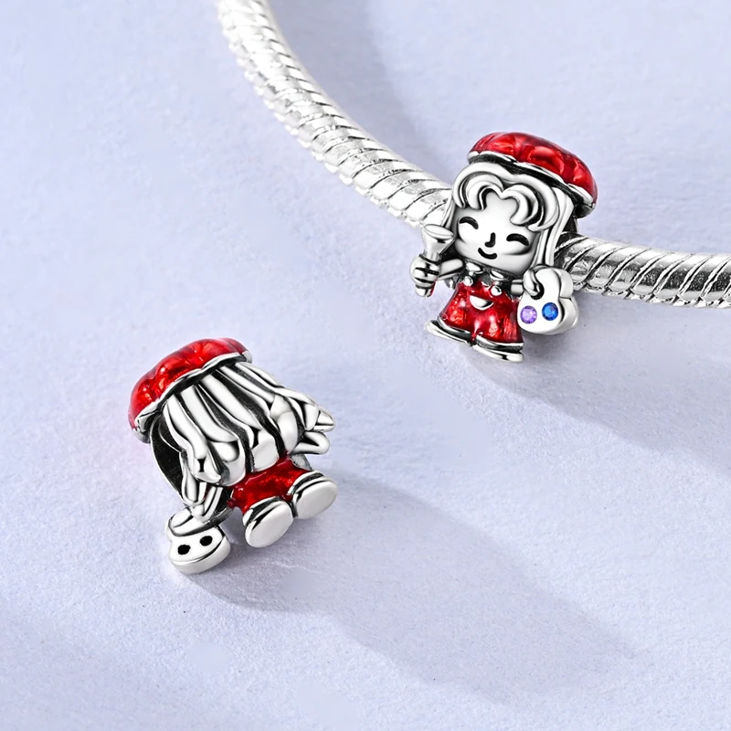 925 فضة الفتيان والفتيات عشاق قلادة سحر صالح 4 مللي متر ثقب قطر سوار خرز تميمة قلادة Diy بها بنفسك مجوهرات نسائية