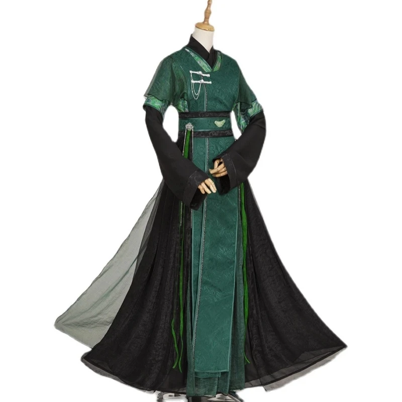 Anime Tian Guan Ci Fu He Xuan Qi Rong feng shi Shi qingxuan Costume Cosplay per donna uomo adulto Halloween Party puntelli parrucca scarpe