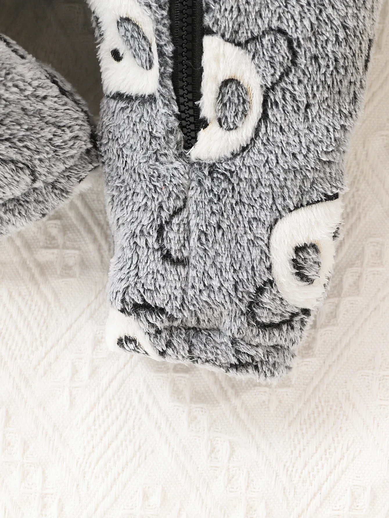 Baby-Jungen-Overall mit Cartoon-Aufdruck, Reißverschluss und Kapuze, langärmelig, modischer, süßer Strampleranzug mit langen Beinen für den Winter – Detail 8