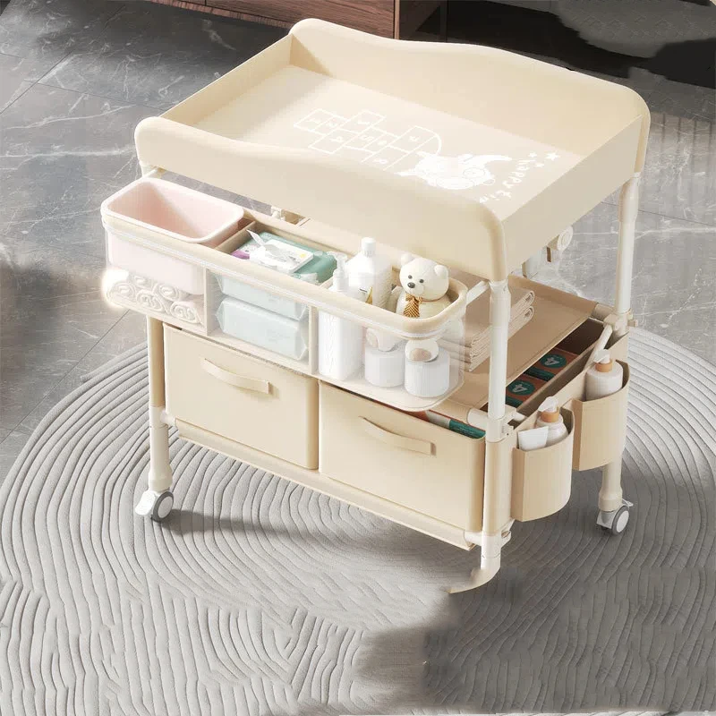 GoAnywhere Baby Changing Station - 4-in-1 Foldable Nursery Center with Bath & Massage Pad (Newborn to Toddler)