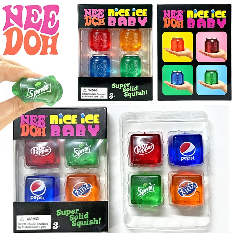 Schylling Needoh Mini 4 Pack Can & Cube Maltose Sensory Therapy Toy Slow Rebound Emotional Release Venting Knead Give Heal Gift