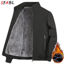Autumn Winter Fleece Classic Casual Men's Business Jacket Thick Warm Men's Winter Jacket 2023 New Parka Men's Winter Coat Black