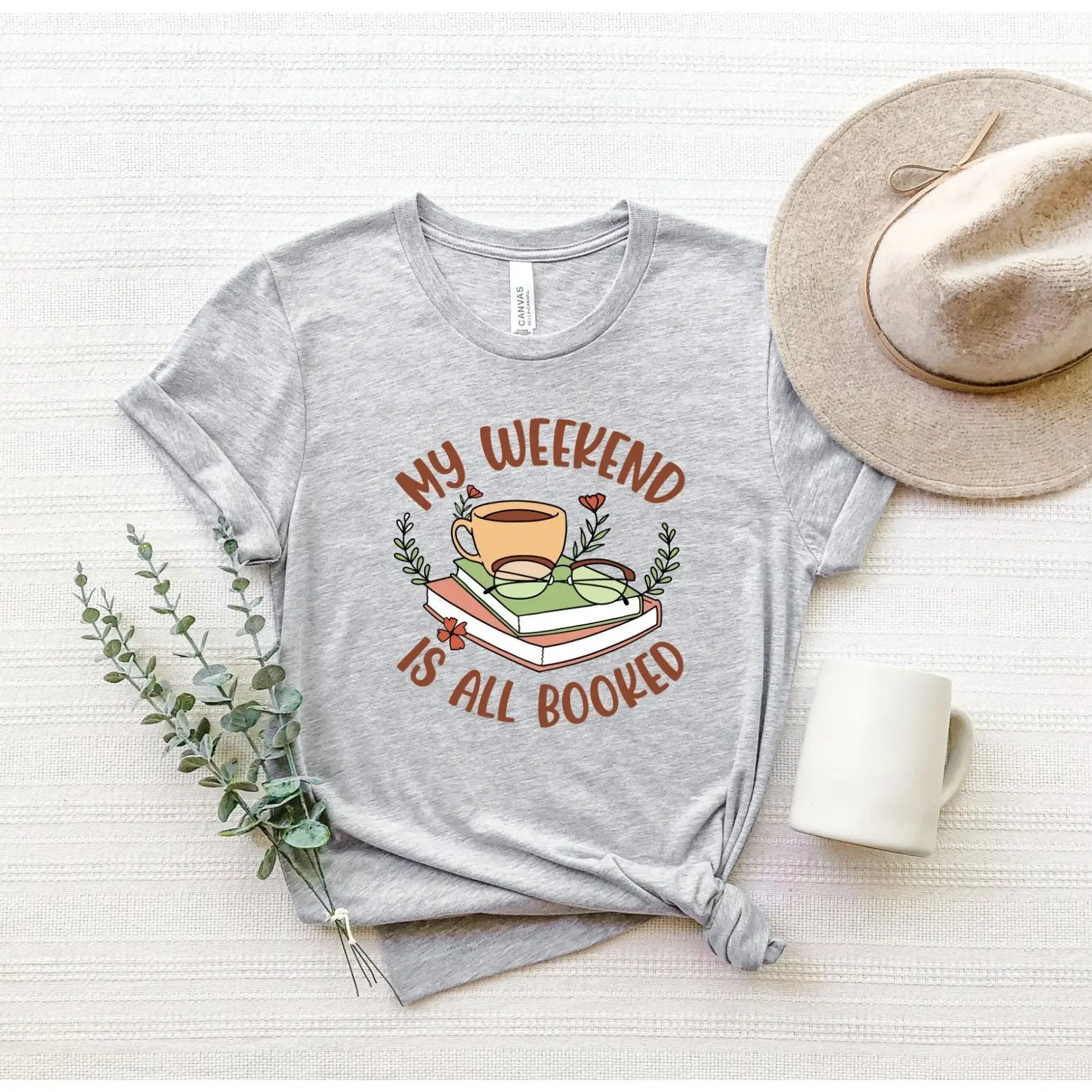 My Weekend Is All Booked T Shirt Book Reading Coffee Lover Reader Time Nerd