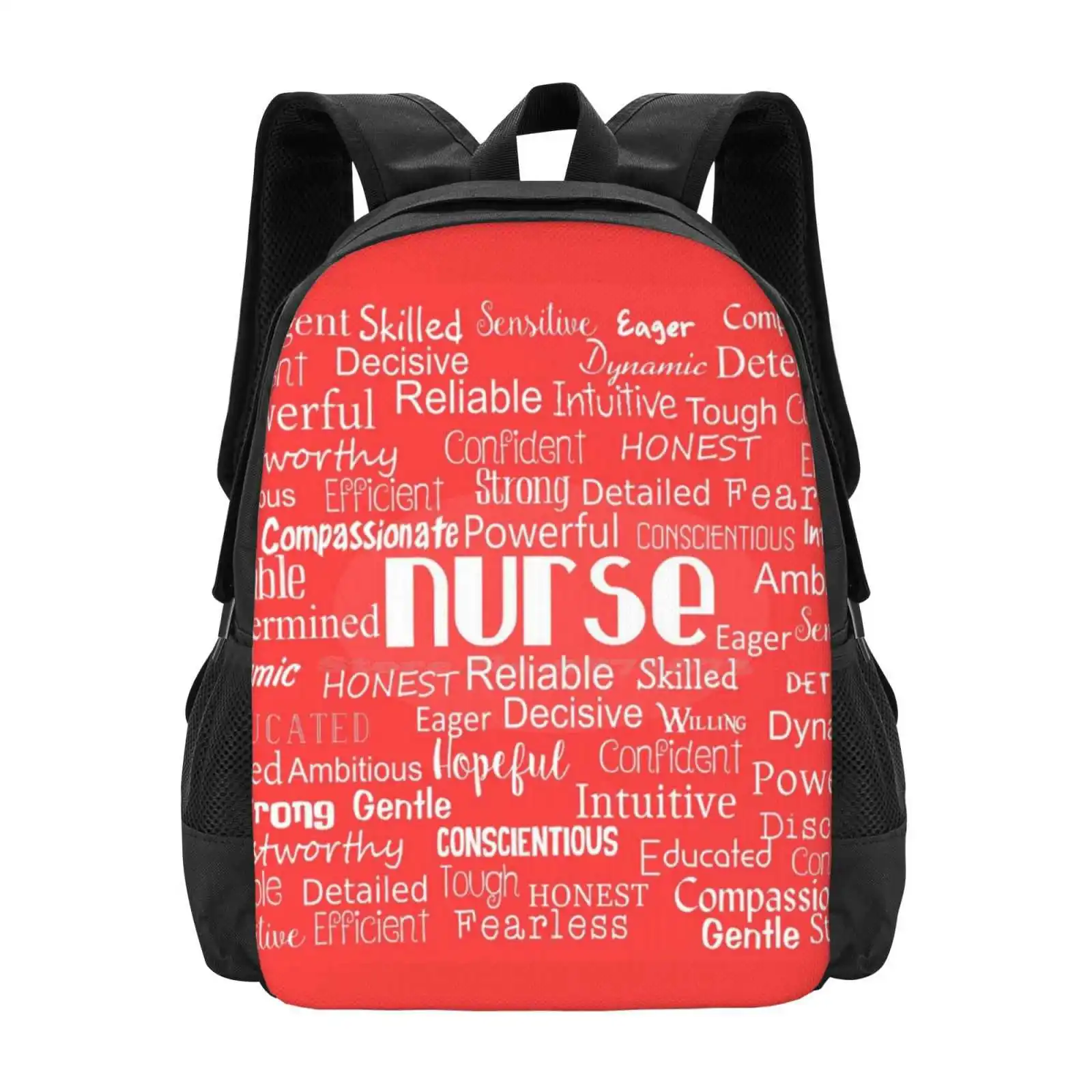 Nurse Adjectives Hot Sale Backpack Fashion Bags Nurse Graduation Icu Nurse Cardiac Nurse Trauma Nurse Psych Nurse Student Nurse