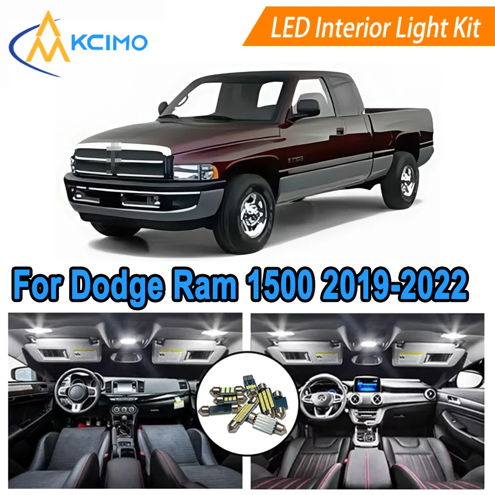 

Комплект светодиодного внутреннего освещения для моделей Dodge Ram 1500 2500 3500 4500 5500 (2019-2022) - подсветка дверей с купольной картой, 2 цвета