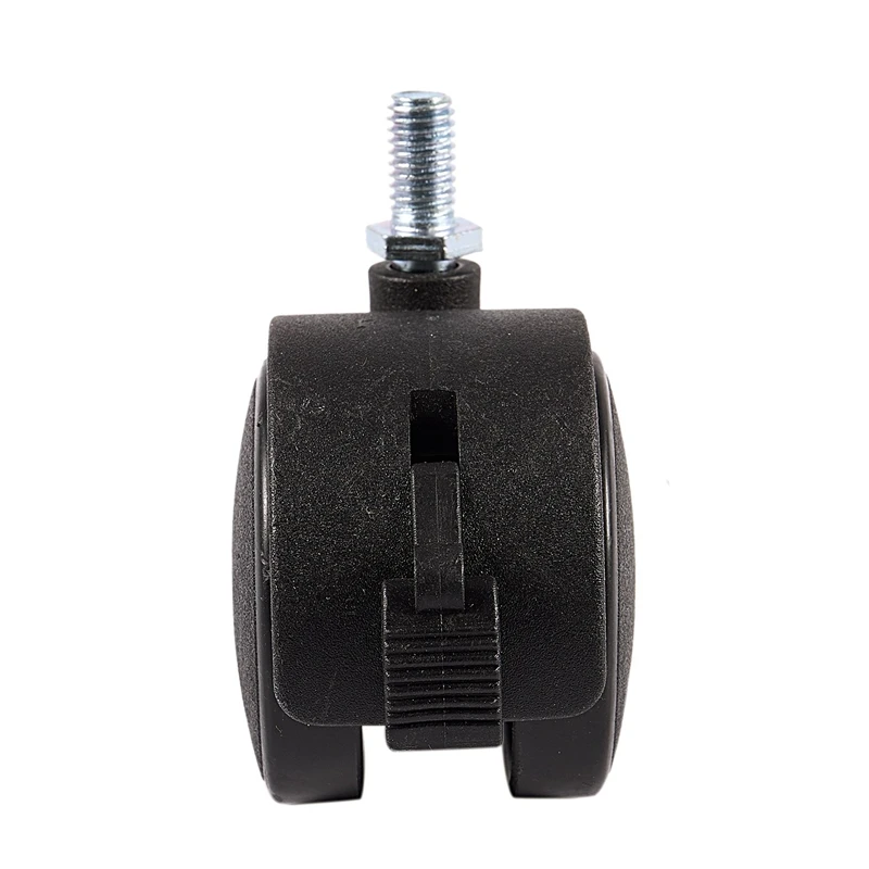 2X Furniture Swivel Locking Caster 8Mm Screw Stem 2-Inch Dia Wheel Black
