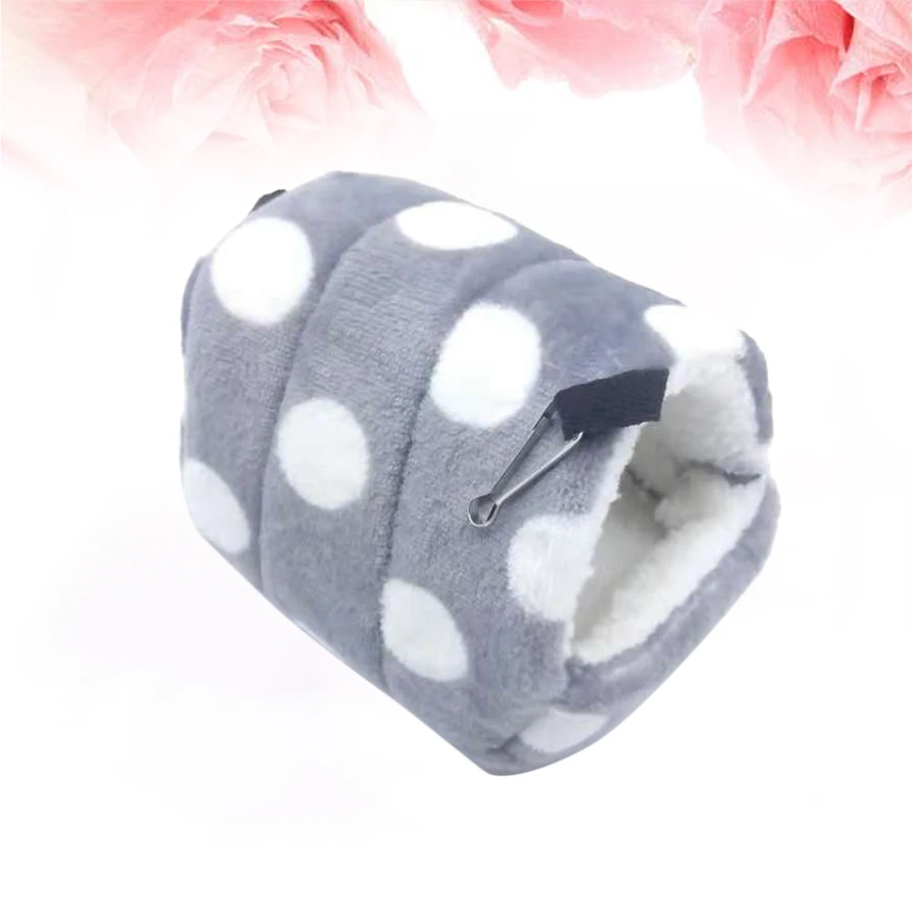 

Winter Fleece Pet Bed Hammock Warm House Cage Accessories Grey L Size For Squirrel Hedgehog Hamster Chinchilla Cozy Shelter