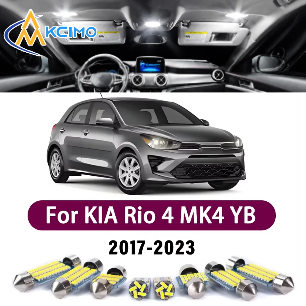 New LED Canbus Interior Reading Dome Vanity Mirror Light Kit For KIA Rio 4 MK4 YB 2017-2023 Premium LED Safer Error-Free Lights