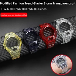 DW-6900 Mod kit for Casio DW6900 G-Shock DW-6900 strap and case Transparent TPU Silicone Bezel set watch Band Men Accessories