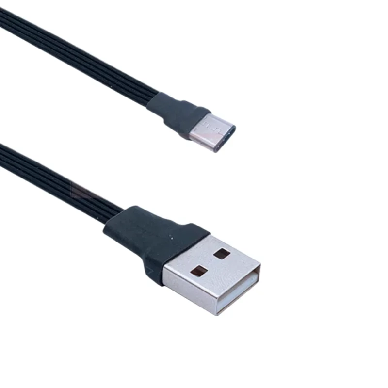 Суперплоский гибкий адаптер USB 2.0 A «папа» на «папа» типа c, угол 90 градусов, удлинительный кабель USB2.0 «папа» на USB c