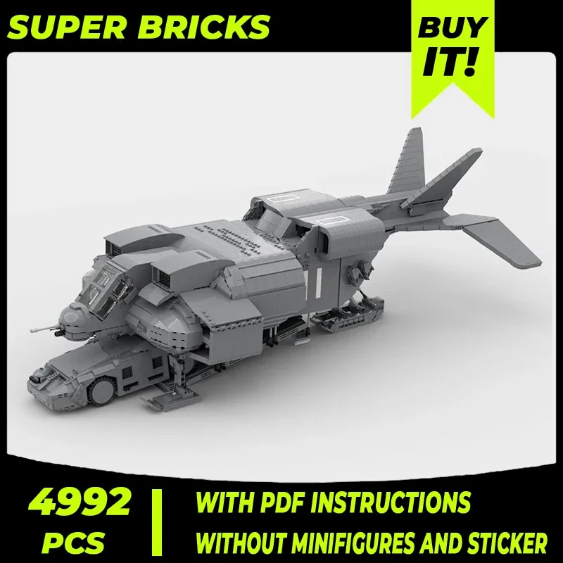 Bloques de construcción Moc para niños, juguete de ladrillos para armar nave militar Alien, UD-4L Cheyenne con tecnología M577 Apc, ideal para regalo de Navidad