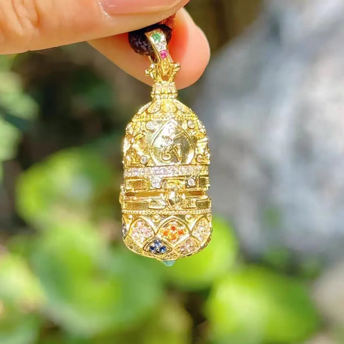 Cz see buddha glazed gawu box retro chinoiserie alloy portable buddha shrine temple