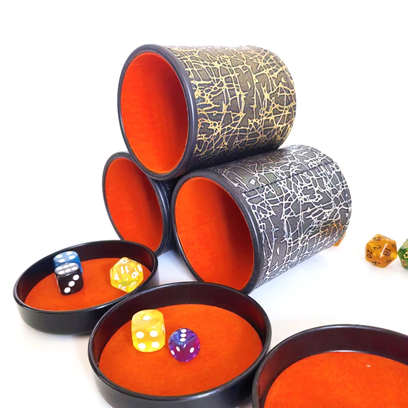 Felt Lining muffles the noise Dice Cup Shake For Cub Bar Table Board Casino Game Feather Hand Feel Dice Cup  With  Cap Cover - view 2