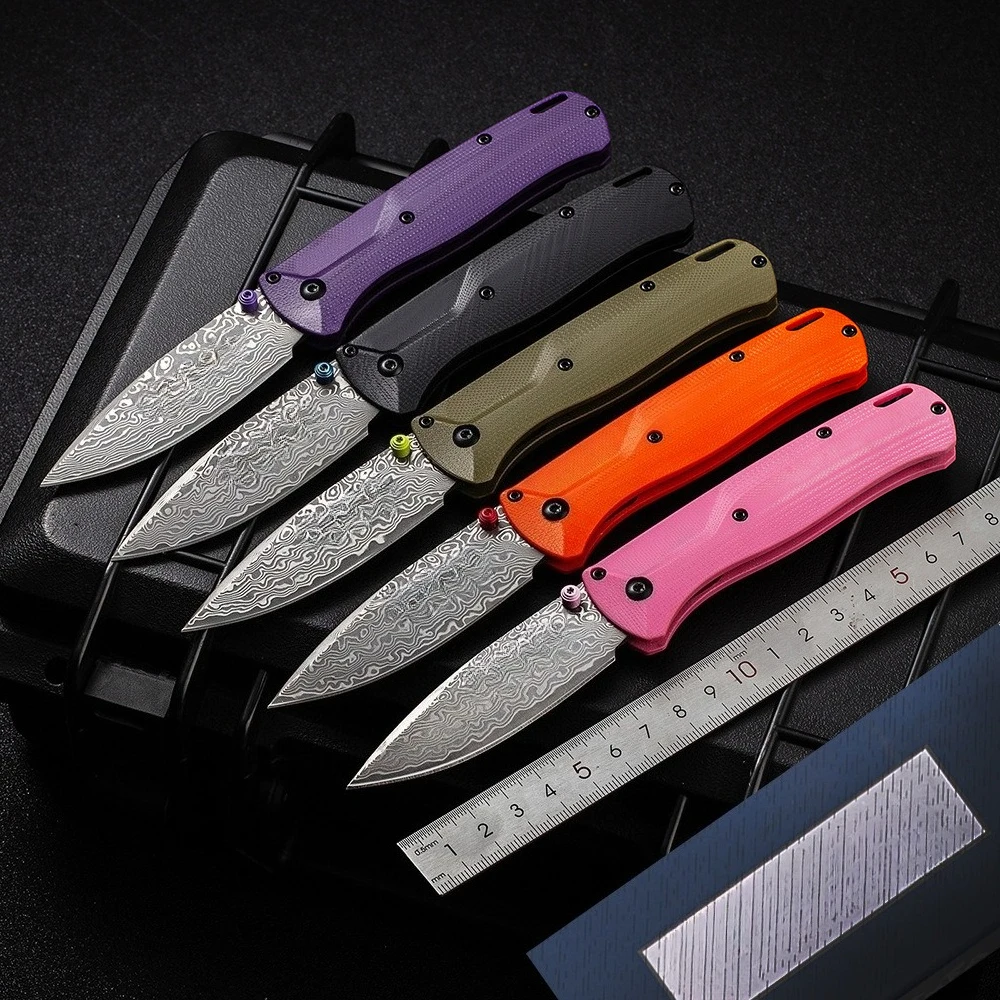 

Collector's Limited Edition G10 Damascus Steel BM 535 Outdoor Camping Folding Knife EDC Tool