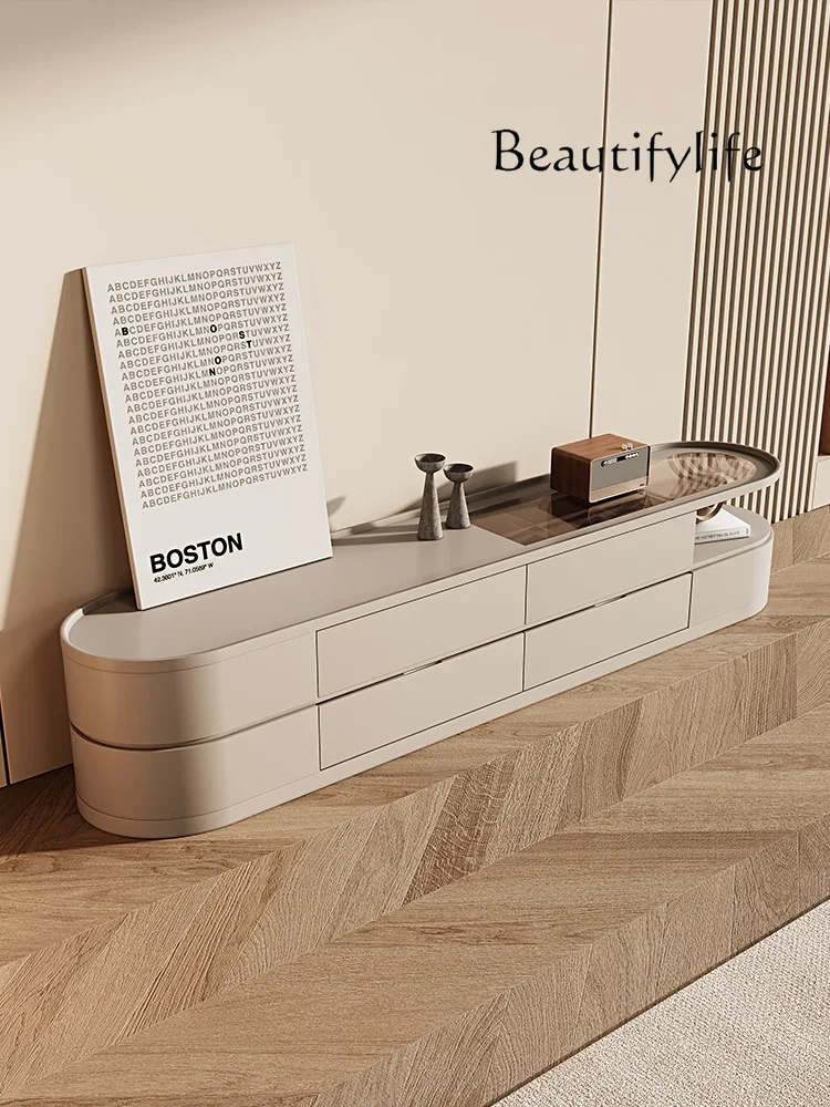 

American Minimalist Stone Plate TV Cabinet Home Floor Audiovisual Cabinet
