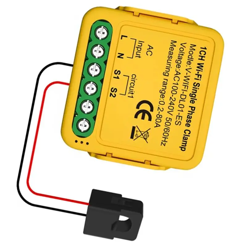 A98Z Tuya Wifi Smart Power Meter 80A With Current Transformer Sensor Clamp Energy Meter For Electrical Lighting KWH Monitoring
