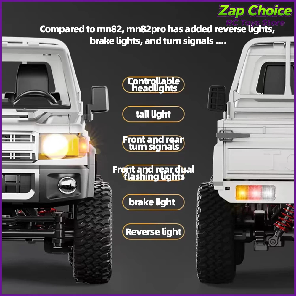 Mangniu MN82Pro 1/12 280 Motor Full Proportion 4WD Electric RC Off-Road Pickup Truck 2.4G Remote Control Toy Gift for Boy Adult
