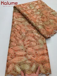Kalume Tulle Embroidered Net Lace African French Sequins Lace Fabrics High Quality Nigerian French Net Lace 2025 For Women F4243