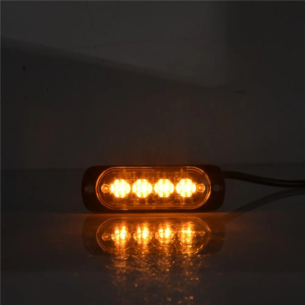 4LED Lamps for Car Truck Emergency Warning Hazard Flashing Strobe Light 12v/24v Truck Light Green Side Marker Light