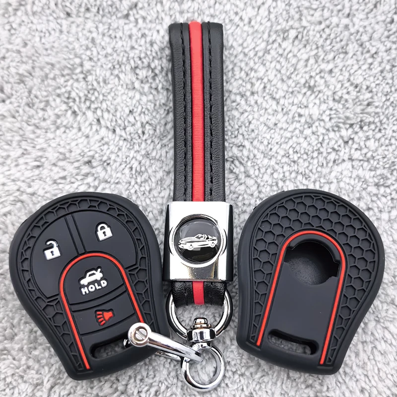 Hot Sale 4 Buttons Silicone Remote Car Key Case Keychain Cover Shell for Nissan Maxima Versa Altima Sentra Tiida Armada X-Trail