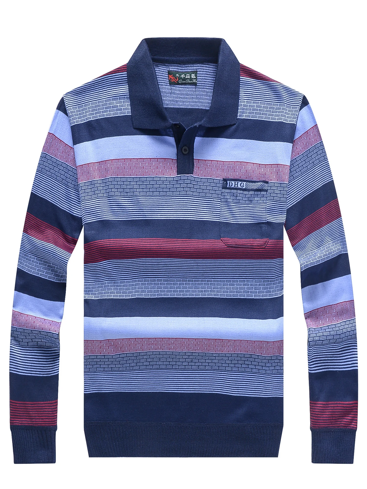 

Весенне-осенняя легкая шелковая хлопковая длинная светящаяся свободная повседневная футболка Dad Sle, вязаный свитер для мужчин среднего возраста