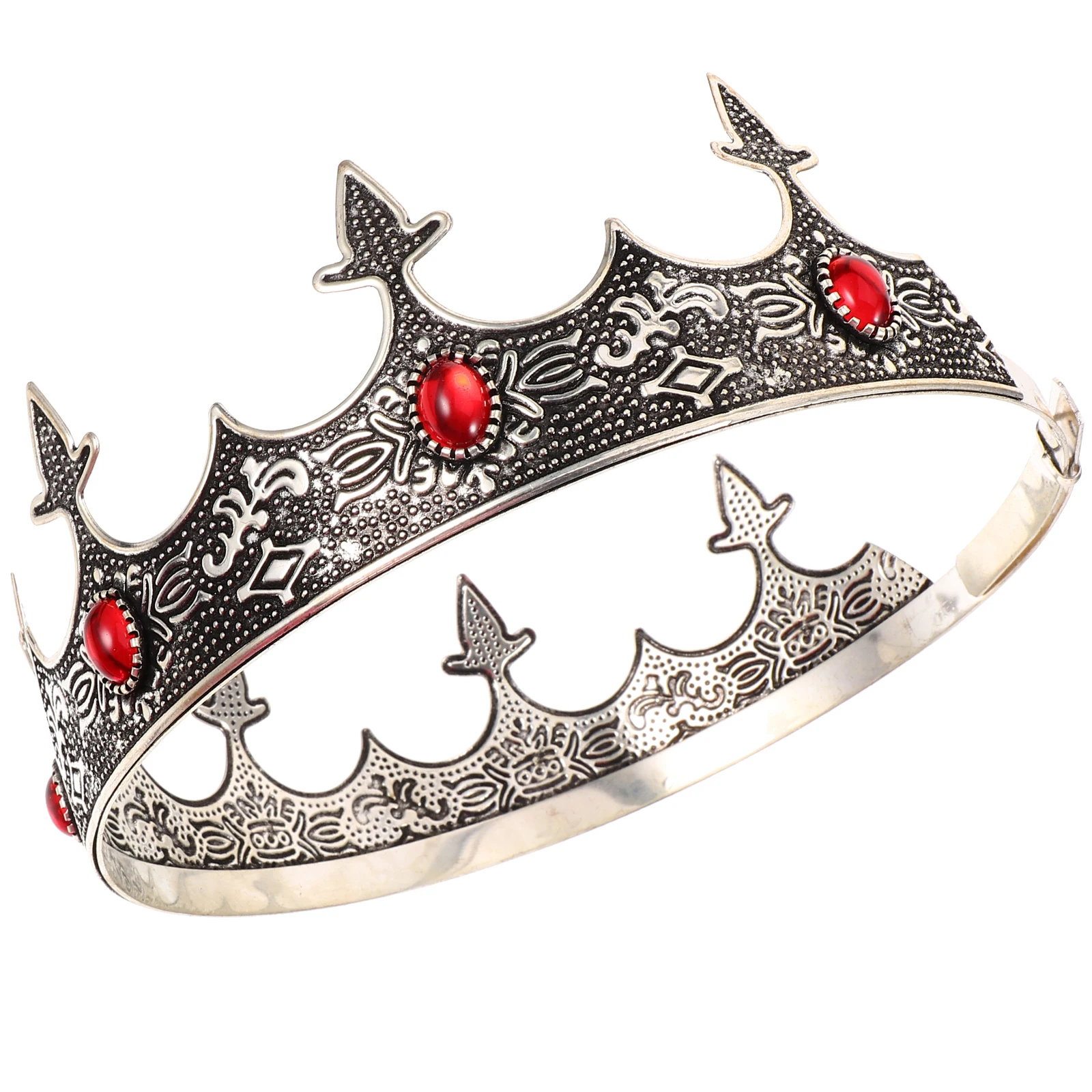 ヴィンテージ宮殿男性用キングクラウンラインストーン装飾パーティーヘッドピースコスプレクラウン男性的な大人のコスチュームアクセサリー