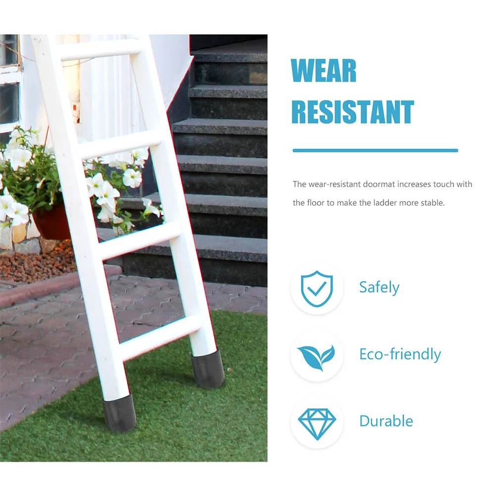 

4pcs Rubber Foot Cover Non-Slip Durable Replacement Feet Pads Wear-Resistant Ladder Accessories Home Use Stepladder Extension