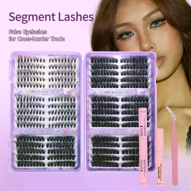 Eyelashes European Style 3D Fluffy Curled False Segmented Single Cluster Thick Large Capacity DIY Fox Series Reusable Glam