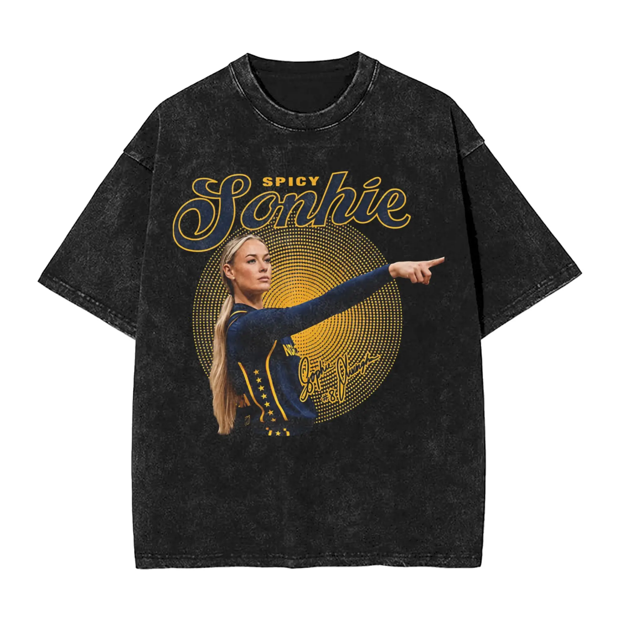 Washed T Shirts Sophie Cunningham Hip Hop Novelty T-Shirts Oversize Basketball Point Streetwear Cotton Printed Tops Tee Shirt