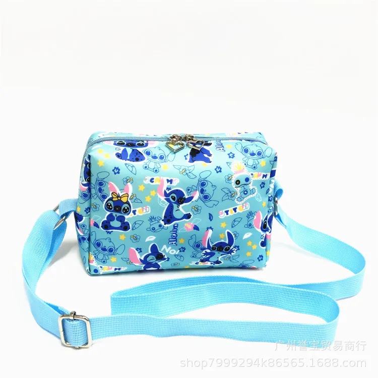 Disney Stitch New Children's Shoulder Messenger Bag Cartoon Children's Oblique Bag Luxury Brand Casual Girls Mobile Phone Bag