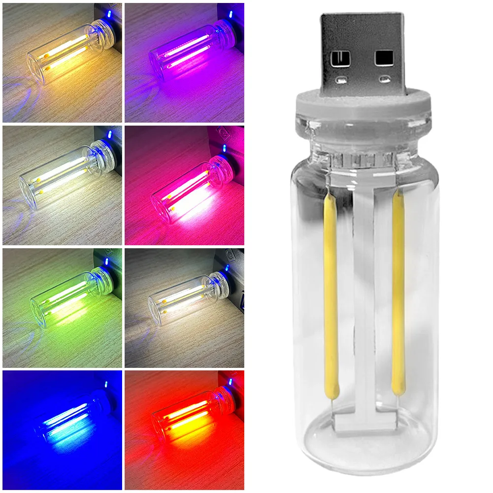 

Car USB Night Light Touch Dimming Bulb 5V Retro LED Bulbs 0.3W DIY Camping Incandescent Decorative Car Interior Ambient Lighting