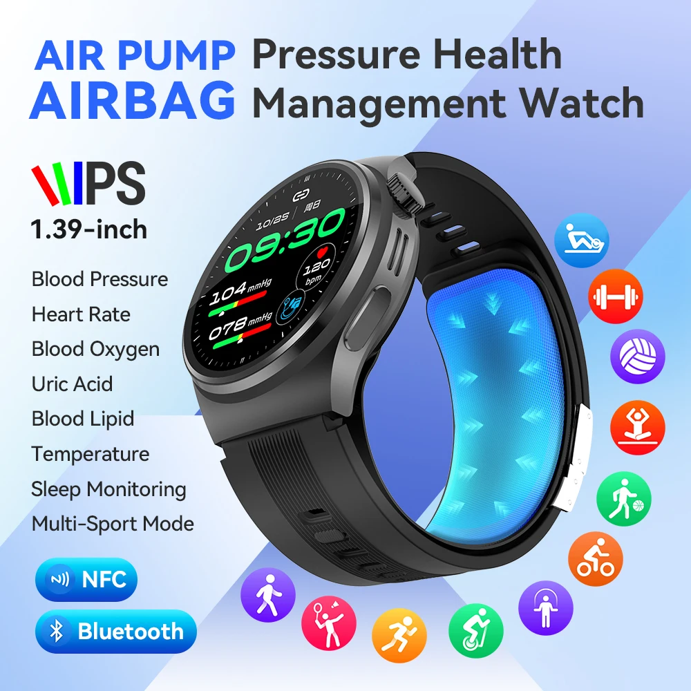 

NOYAFA Air Pump Smart Watch Air Sac Accurate Blood Pressure ECG Oxygen Uric Acid Blood Lipids Health Monitoring Smartwatch