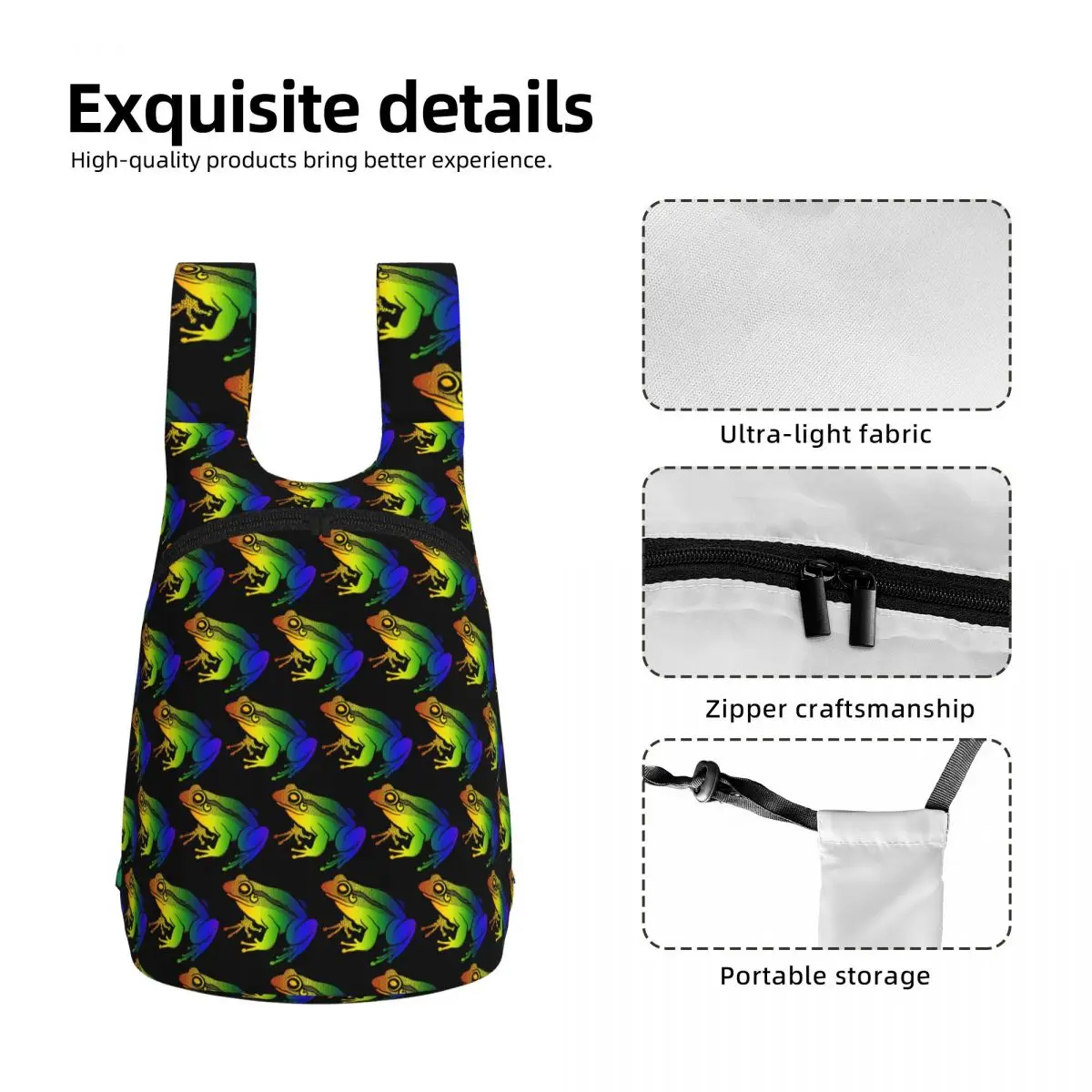 Gorgeous Pride Frog Pride Flag Colours Design Backpack School Bag Hiking Travel Daypack Boys Girls Storage Bookbag Shoulder Bags