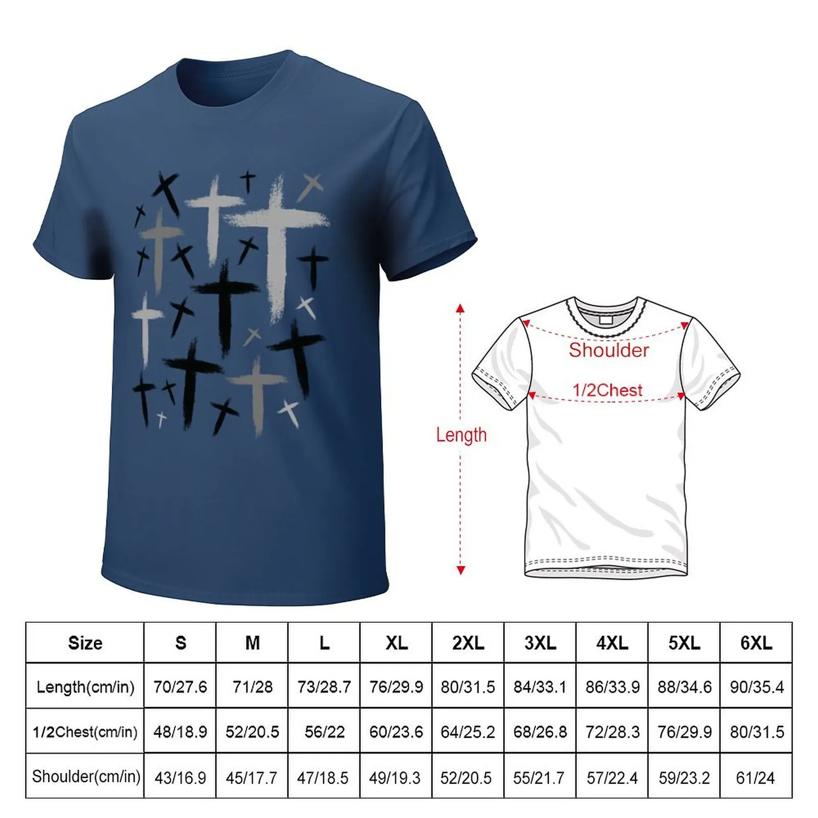 Cool Christian Gray Cross pattern T-shirt plus size tops plain new edition men t shirt