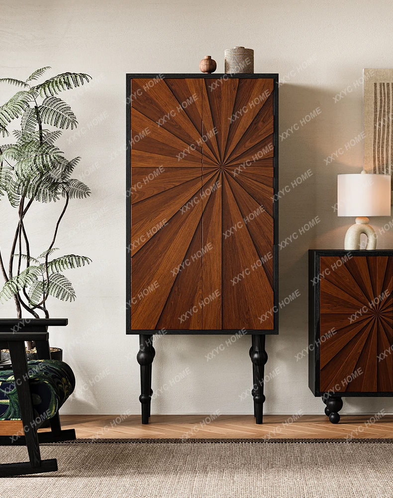 

HMJ rural retro high-footed dining side cabinet home villa entrance living room against the wall