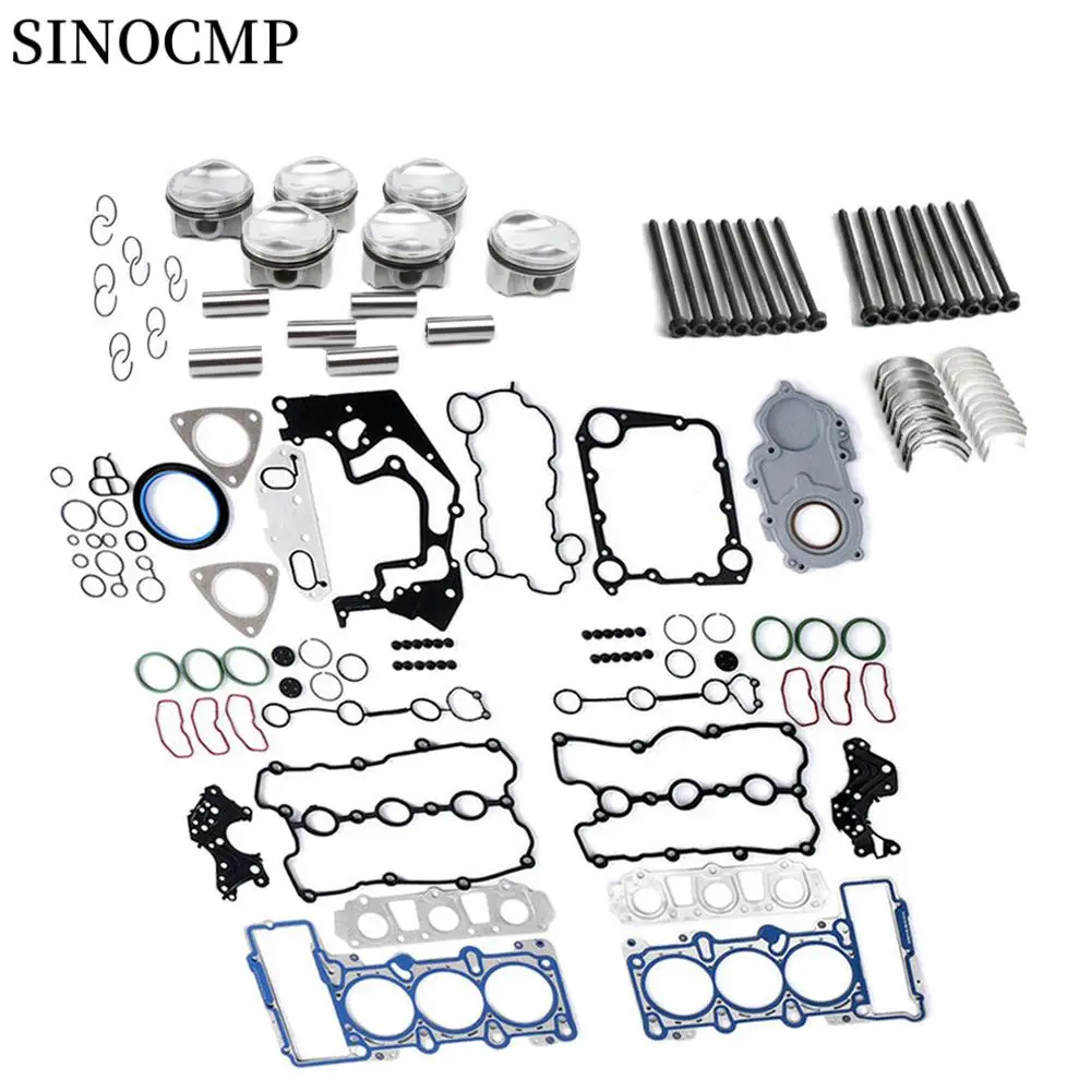 

Комплект для капитального ремонта поршней двигателя 06E107065DM 06E107065CJ 06E105561AB 06E103148AG для Audi A6 A7 A8 S4 S5 Q7 3.0 TFSI