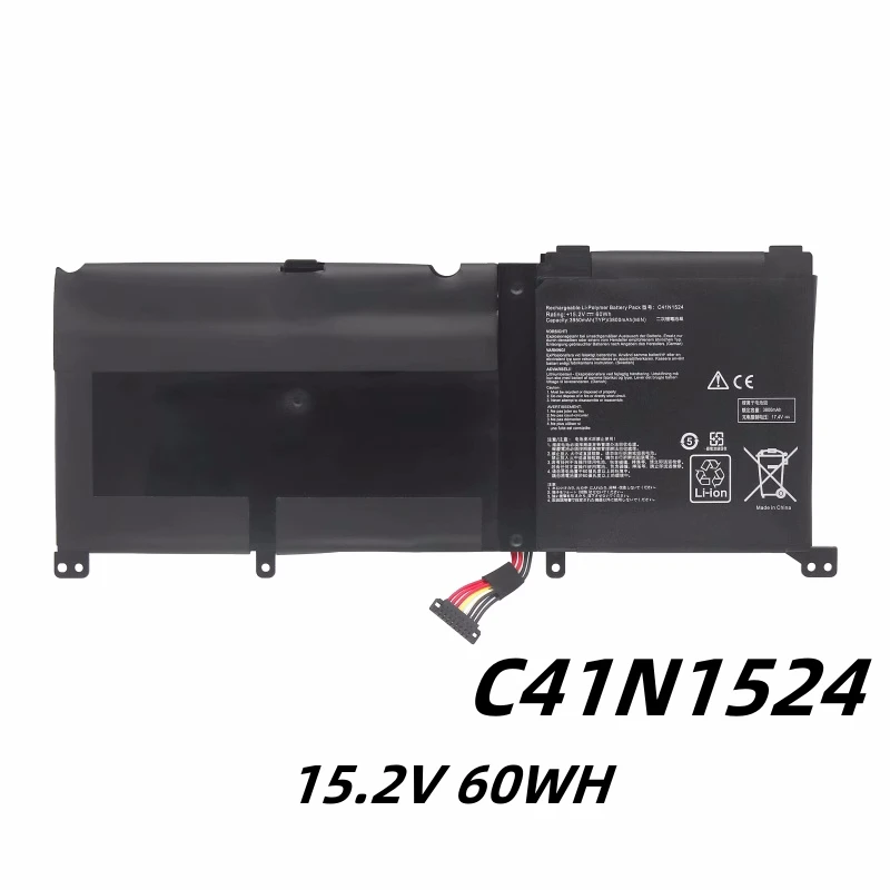 C41N1524 15.2V 60WH Laptop Battery For ASUS Zenbook Pro UX501VW UX501JW G501VW N501JW N501VW N501VW-2B G501VW-FY081T N501JW-2B