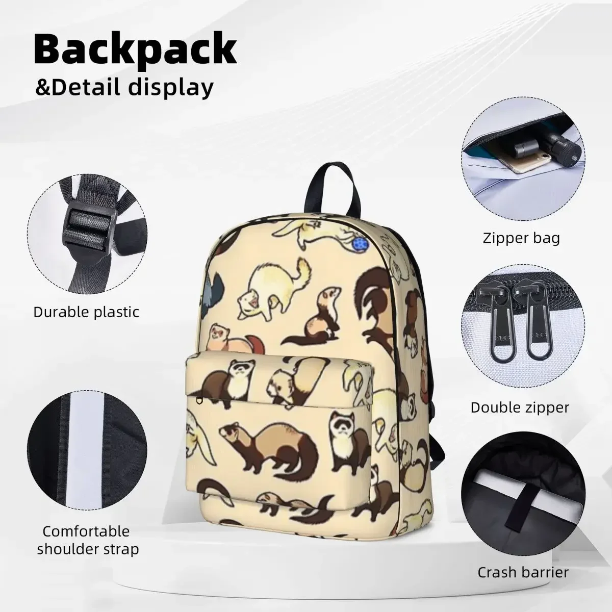 Cat Snakes Woman Backpacks Boys Girls Bookbag Casual Students School Bags Portability Travel Rucksack Shoulder Bag