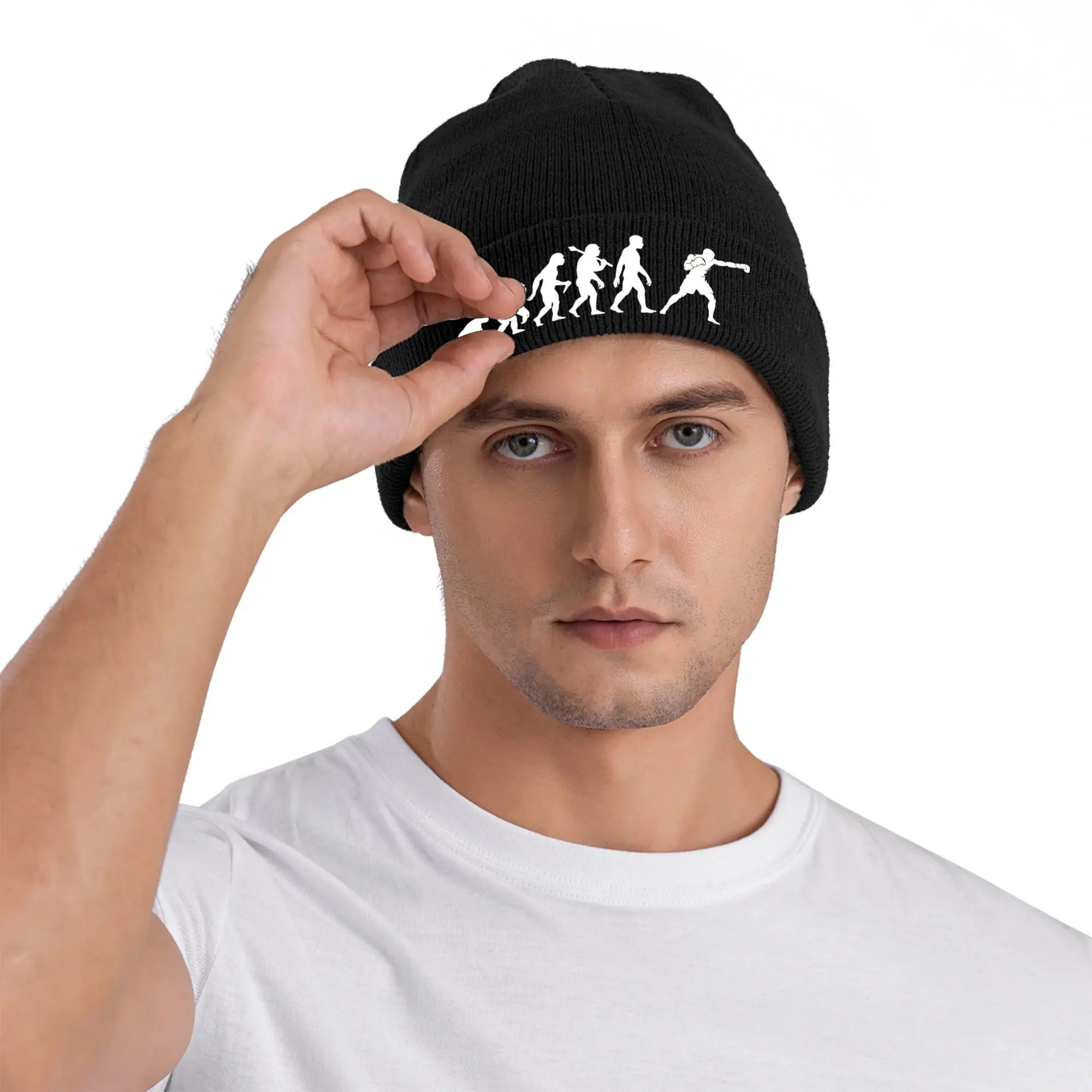 Boxing Evolution Graphic Boxers Beanie Hats  Knitted Hat Unisex Adult Vintage Warm Caps Autumn Winter Hippie Design Bonnet Hats