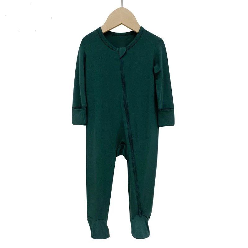 Newborn Baby Rompers 2024 Infant Jumpsuit Bamboo Fiber Baby Boy Girl Clothes Zipper Baby Bodysuit 0 to 18 Months Footed Rompers